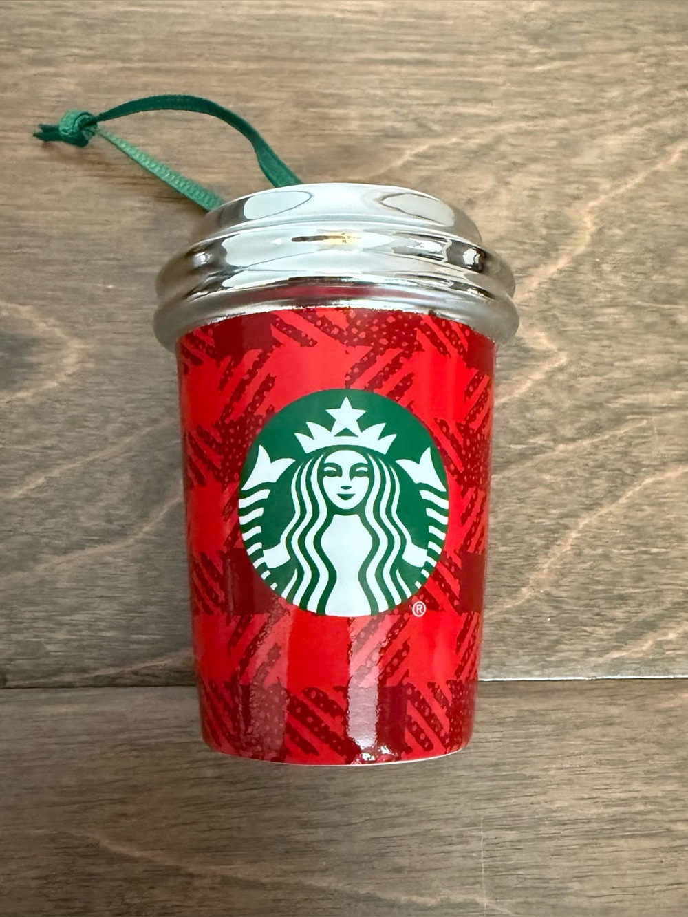 Vintage 2016 Starbucks Red Plaid Ornament